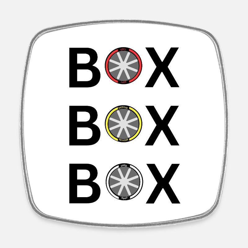 BOX BOX BOX - Square fridge magnet - white