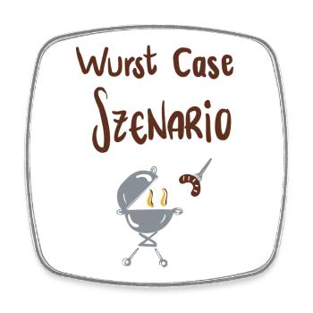 Wurst Case Szenario - Viereckiger Kühlschrankmagnet - Weiß - Vorne