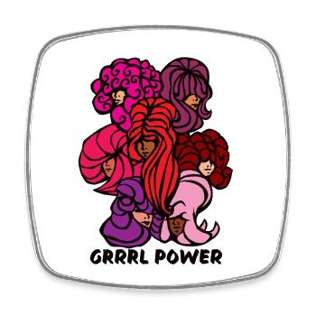 Girl Grrrl power riot 7 ladies Friseurin Hair 90s - Viereckiger Kühlschrankmagnet - Weiß - Vorne