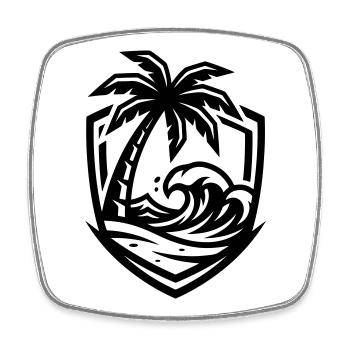 Palm Trees Beach Sea - Square fridge magnet - white - Front
