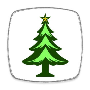 Simple graphique de sapin de Noël - Magnet carré - blanc - Devant