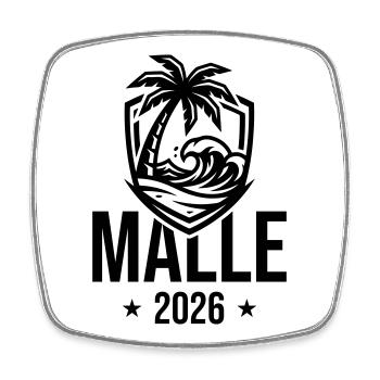 Malle 2026 Palm Trees Beach - Square fridge magnet - white - Front