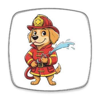 Fire Fighting Dog Fire Hero - Square fridge magnet - white - Front
