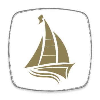 voilier voilier sailor silhouette minimaliste - Magnet carré - blanc - Devant
