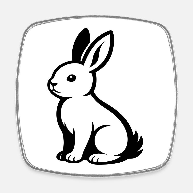 Hare - Square fridge magnet - white