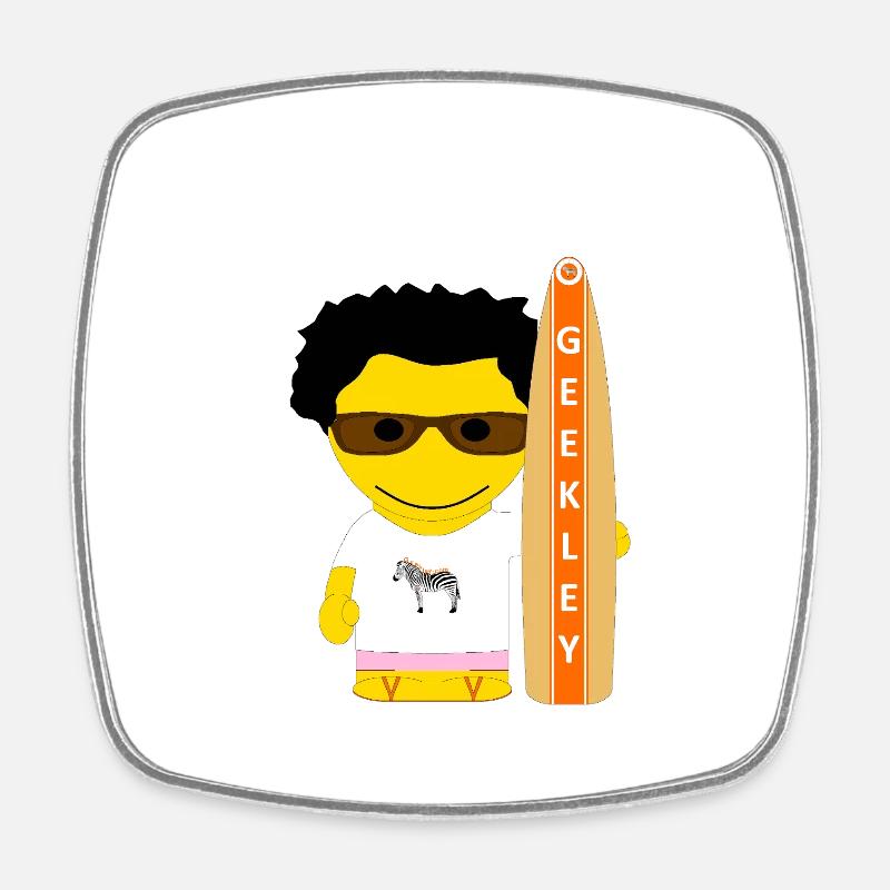 GEEKLEY Pink Surfer - Square fridge magnet - white