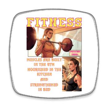 FitnessGirl2 - Magnet carré - blanc - Devant