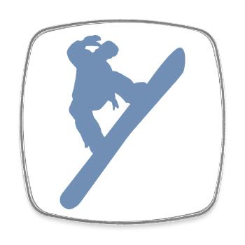 Snowboardeur minimaliste sports d’hiver - Magnet carré - blanc - Devant