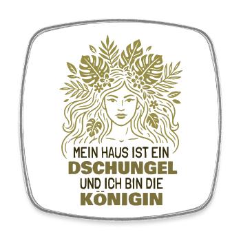 Pflanzen Mama - Dschungel Königin Spruch - Viereckiger Kühlschrankmagnet - Weiß - Vorne