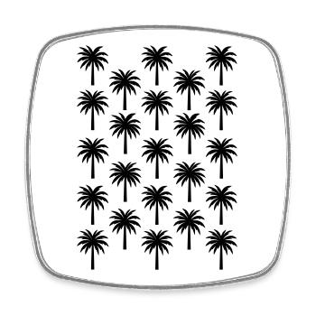 Palm Tree Pattern Black Palm Tree - Square fridge magnet - white - Front