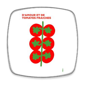Tomates Fraîches et Amour - Magnet carré - blanc - Devant