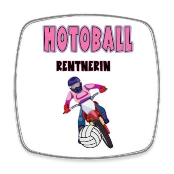 Motoball Rentnerin Motoballerin Rente Ruhestand - Viereckiger Kühlschrankmagnet - Weiß - Vorne