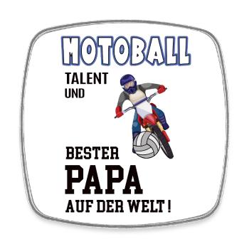 Motoball Spieler Motoballer Papa Vater Mann - Viereckiger Kühlschrankmagnet - Weiß - Vorne