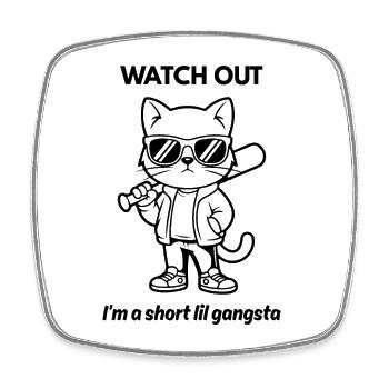 Sigura Design Cool Cat - Square fridge magnet - white - Front