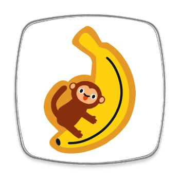Funny Monkey Banana Tee Cute Animal Jungle Shirt - Viereckiger Kühlschrankmagnet - Weiß - Vorne