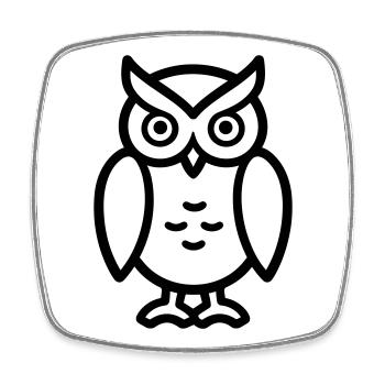 Owl - Square fridge magnet - white - Front