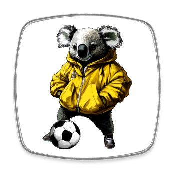 Soccer Koala - Square fridge magnet - white - Front