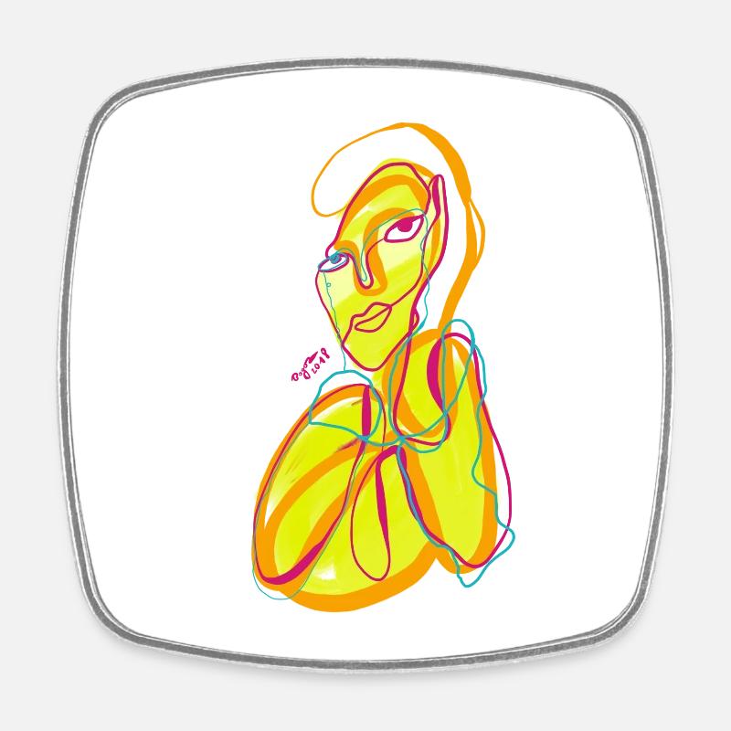 Bogos yellow - Square fridge magnet - white