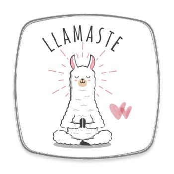 Llamaste Meditations-Lama - Viereckiger Kühlschrankmagnet - Weiß - Vorne