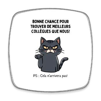 Depart Collegue de Travail Nouvel Emploi Bn chance - Magnet carré - blanc - Devant