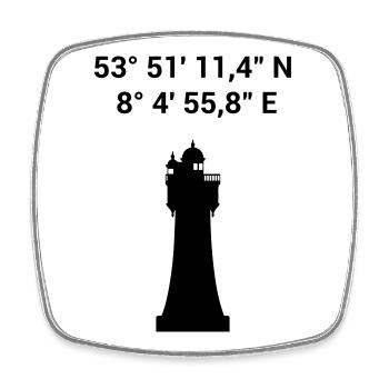 Red Sand Lighthouse - Maritime North Sea Baltic Sea - Square fridge magnet - white - Front