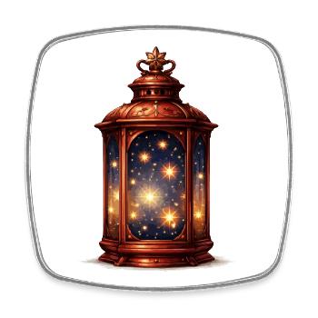Star Lantern Night Magic - Square fridge magnet - white - Front