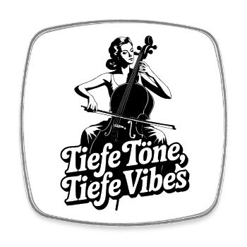 Tiefe Töne Tiefe Vibes Cello Musik - Viereckiger Kühlschrankmagnet - Weiß - Vorne