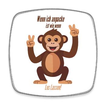 Wenn ich anpacke, ist wie wenn 2 los lassen! - Viereckiger Kühlschrankmagnet - Weiß - Vorne