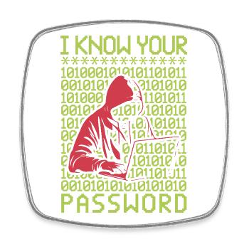 Hacker hackt Programmierer Linux Passwort Hacker - Viereckiger Kühlschrankmagnet - Weiß - Vorne