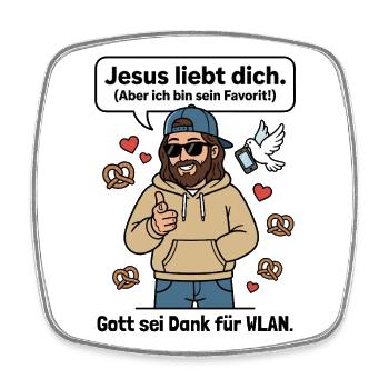 Jesus liebt dich Favorit Humor - Viereckiger Kühlschrankmagnet - Weiß - Vorne