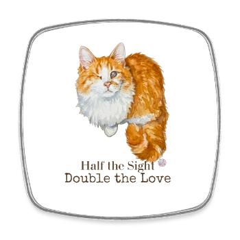 Half the Sight Double the Love - Square fridge magnet - white - Front