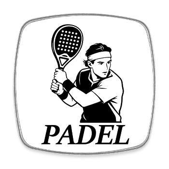 padel player - Square fridge magnet - white - Front