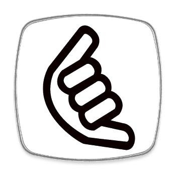 Shaka Hand Sign – Surfer Sign - Square fridge magnet - white - Front