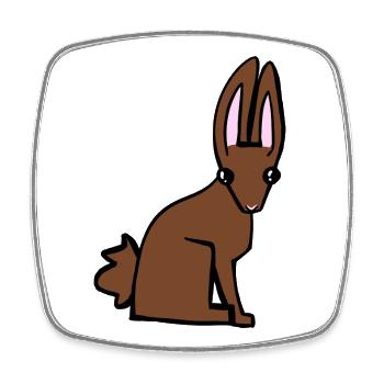 Brauner Hase - Viereckiger Kühlschrankmagnet - Weiß - Vorne