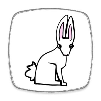 white bunny - Square fridge magnet - white - Front
