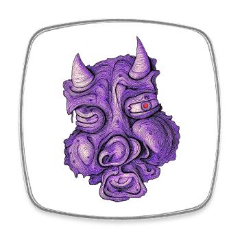 Purple devil - Square fridge magnet - white - Front