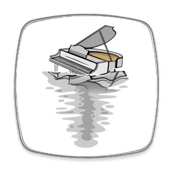 Diving Piano in Water Music Piano - Square fridge magnet - white - Front