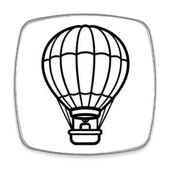 ballon - Magnet carré - blanc - Devant