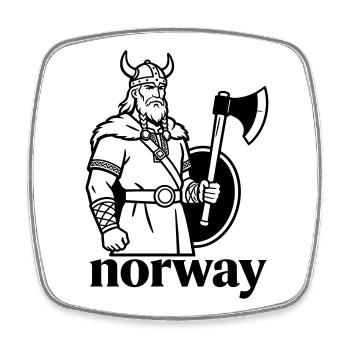 Norwegen - Viereckiger Kühlschrankmagnet - Weiß - Vorne