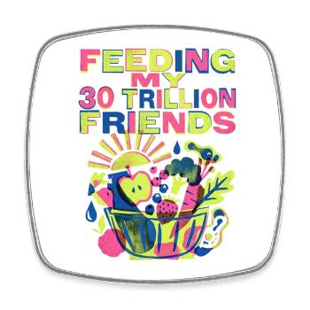 30 Trillion Freunde Ernährung - Viereckiger Kühlschrankmagnet - Weiß - Vorne