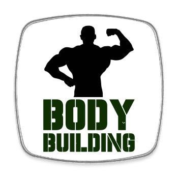 Kraftvolle Bodybuilding Typografie - Viereckiger Kühlschrankmagnet - Weiß - Vorne