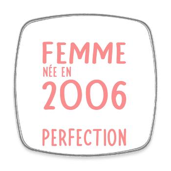 Anniversaire 20 ans - Née en Juillet 2006 - Magnet carré - blanc - Devant