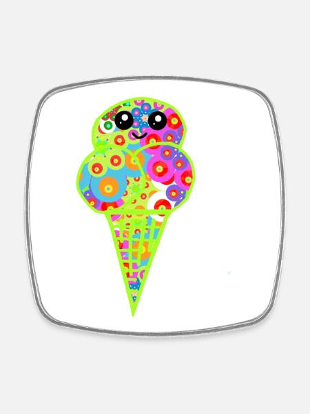 Retro Eis Vintage Kinder Kind 60er  - Square fridge magnet - white
