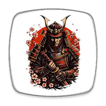 Samurai Krieger - Viereckiger Kühlschrankmagnet - Weiß - Vorne