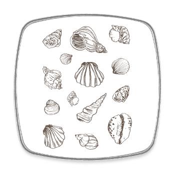 MUSSELS - Square fridge magnet - white - Front