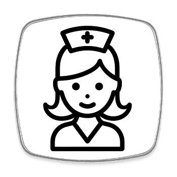 infirmière - Magnet carré - blanc - Devant