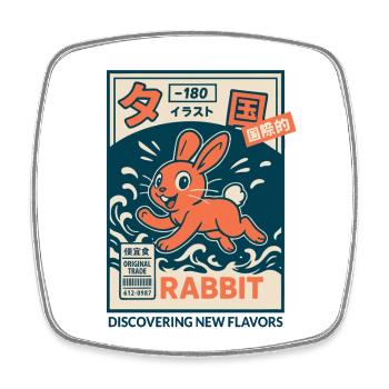 Manga Rabbit - Square fridge magnet - white - Front