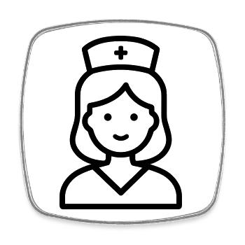 infirmière - Magnet carré - blanc - Devant