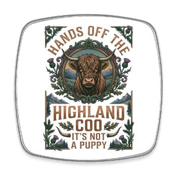 Vache des Highlands - Magnet carré - blanc - Devant