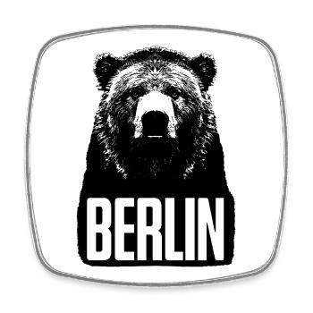 Berlin Bear - Square fridge magnet - white - Front